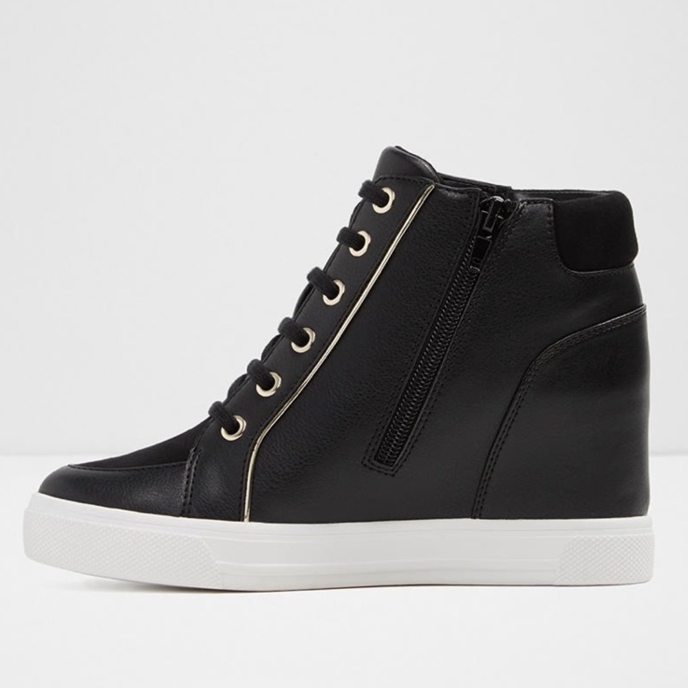 Aldo Alianna Black Wedge Sneaker